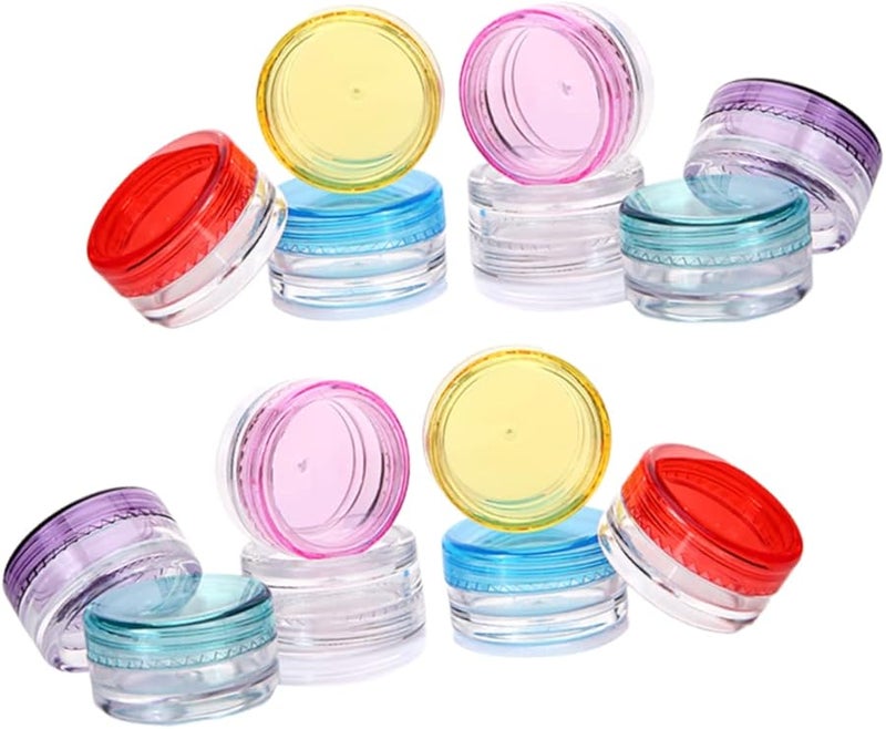 Assorted Color 3X3CM Round Cream Jars 55pcs Refillable Plastic Containers for Travel Lotion Shampoo - Image 1